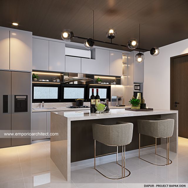 Desain Dapur Rumah Modern 2 Lantai Bapak DDN di Tabanan, Bali