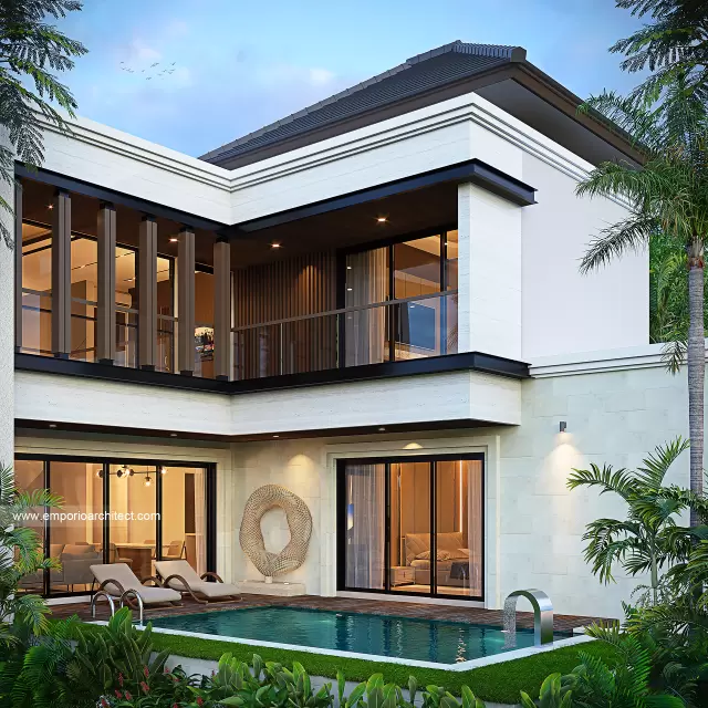 Desain Tampak Belakang Rumah Modern 2 Lantai Bapak DDN di Tabanan, Bali