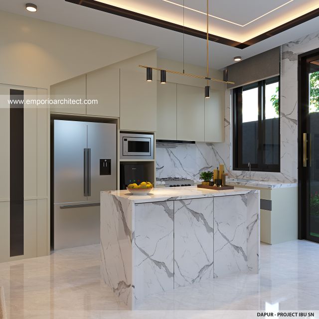 Desain Dapur Rumah Modern 2 Lantai Bapak SN di Batam