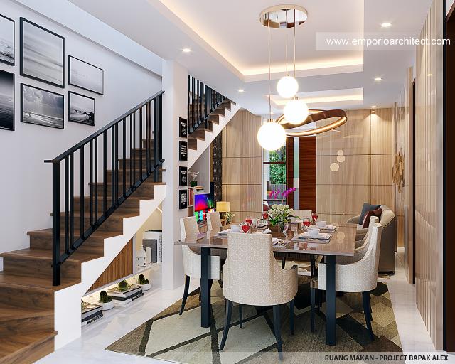 Desain Ruang Makan Rumah Modern 2 Lantai Bapak ALX di Bandung