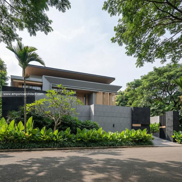 Desain Tampak Depan 2 Rumah Modern 2 Lantai Bapak SDT II di Solo