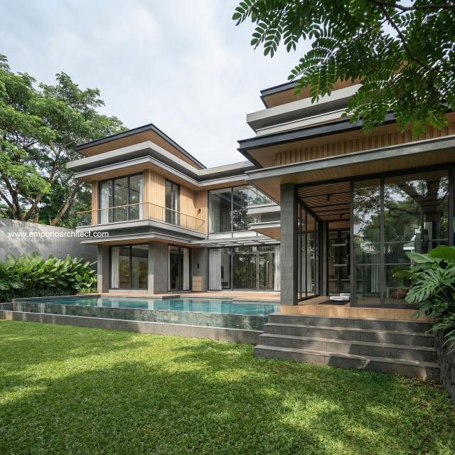 Desain Tampak Belakang 2 Rumah Modern 2 Lantai Bapak SDT II di Solo