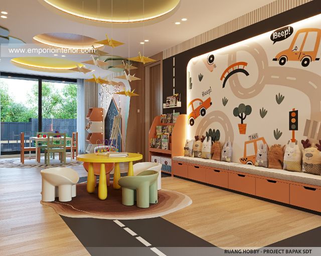 Desain Ruang Hobby Rumah Modern 2 Lantai Bapak SDT II di Solo