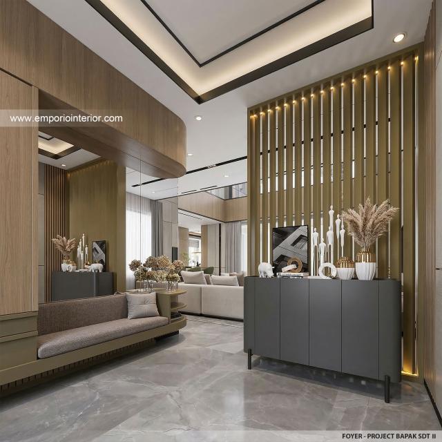 Desain Foyer Rumah Modern 2 Lantai Bapak SDT II di Solo