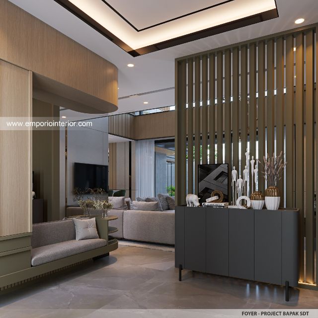 Desain Foyer Rumah Modern 2 Lantai Bapak SDT II di Solo