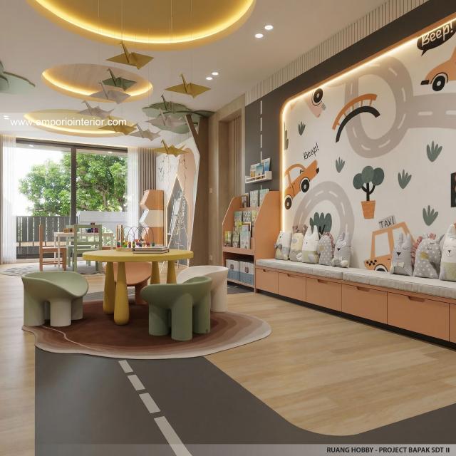 Desain Ruang Hobby Rumah Modern 2 Lantai Bapak SDT II di Solo