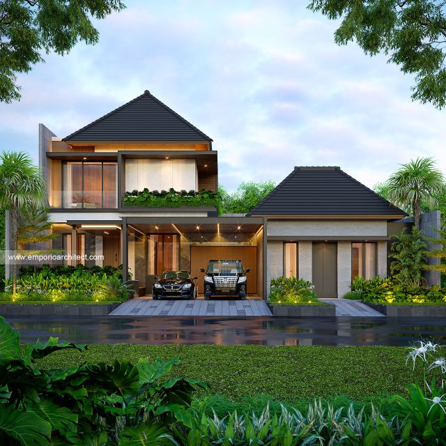 Desain Tampak Depan 3 Rumah Modern 2 Lantai Ibu NTA di Tangerang