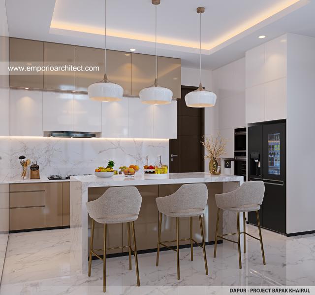 Desain Dapur Rumah Modern 2 Lantai Bapak KRL di Lombok