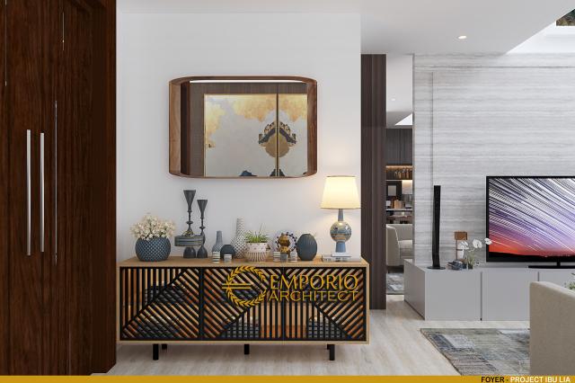 Desain Foyer Rumah Modern 2 Lantai Ibu Lia di Bekasi, Jawa Barat