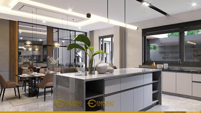 Desain Ruang Makan dan Dapur Kering Rumah Modern 2 Lantai Bapak Awi di Batam