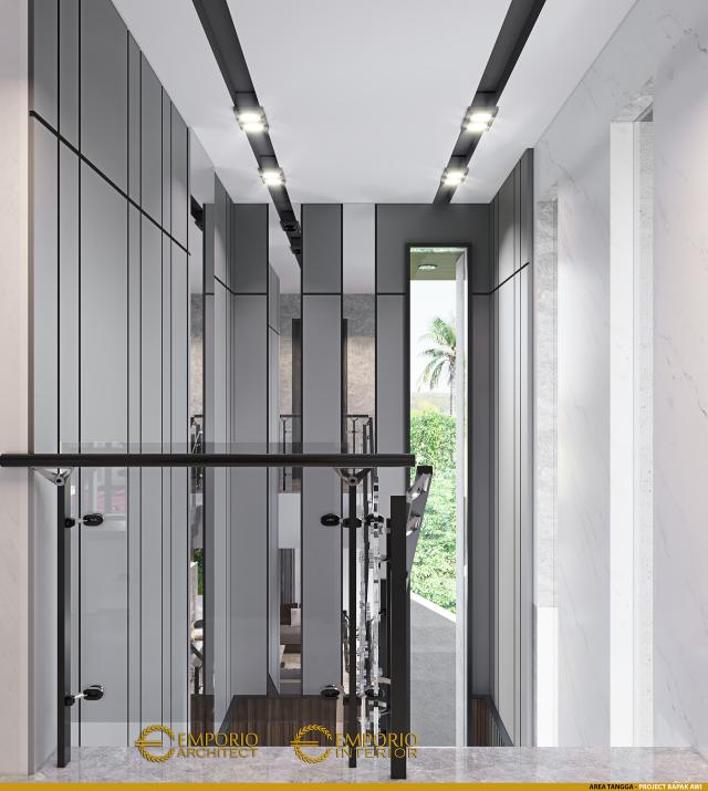 Desain Area Tangga Rumah Modern 2 Lantai Bapak Awi di Batam