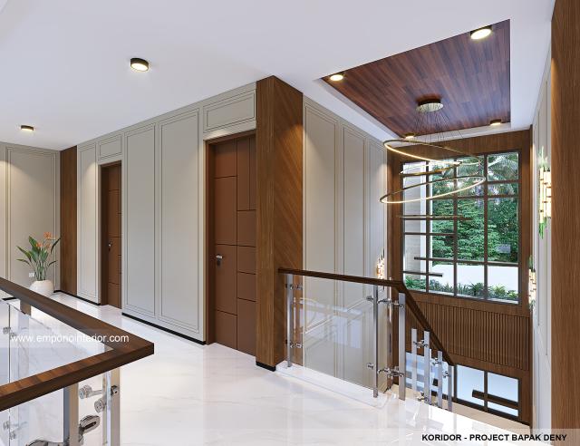 Desain Koridor Rumah Modern 2 Lantai Bapak DNY di Yogyakarta