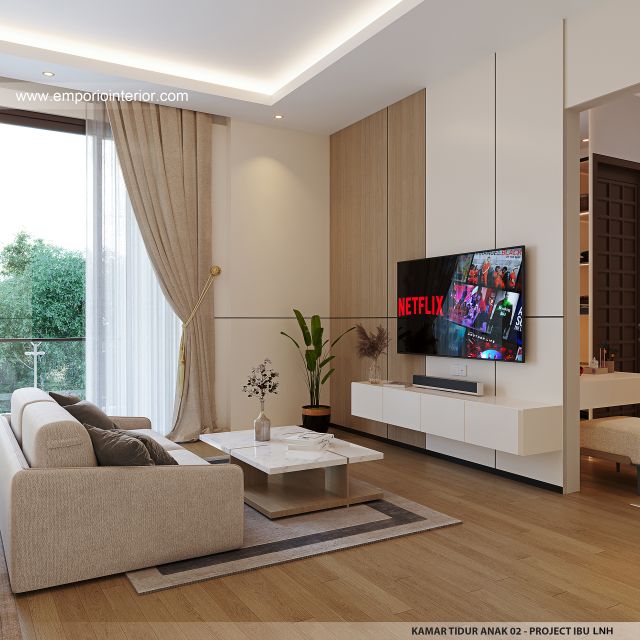 Desain Kamar Tidur Anak 2 Rumah Modern 2 Lantai Ibu LNH 1480 di Pontianak