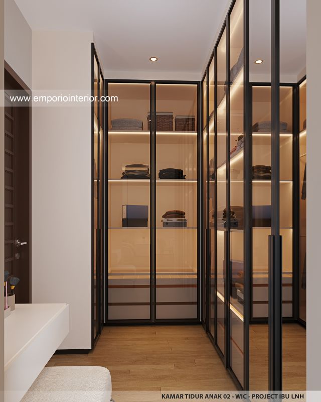 Desain WIC Kamar Tidur Anak 2 Rumah Modern 2 Lantai Ibu LNH 1480 di Pontianak