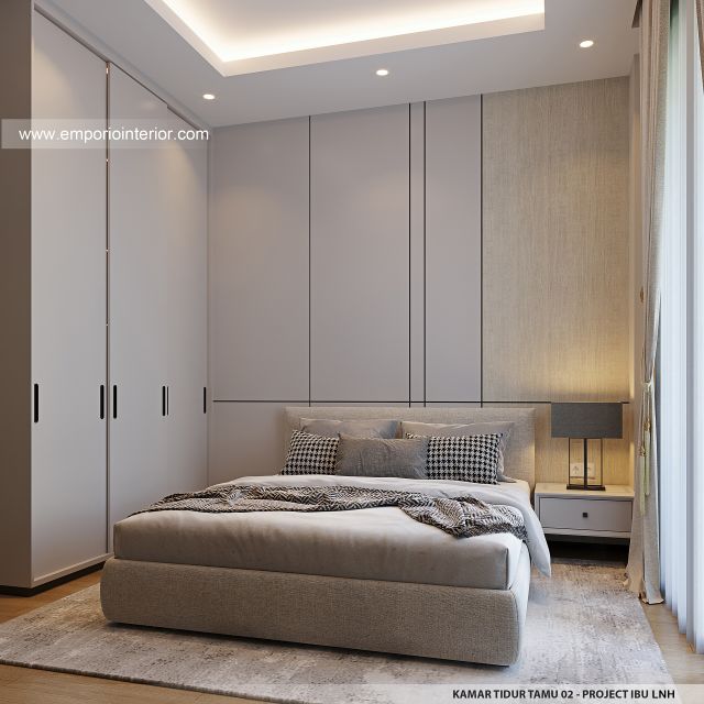 Desain Kamar Tidur Tamu 2 Rumah Modern 2 Lantai Ibu LNH 1480 di Pontianak