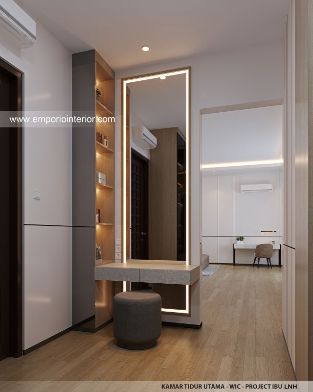 Desain WIC Kamar Tidur Utama Rumah Modern 2 Lantai Ibu LNH 1480 di Pontianak