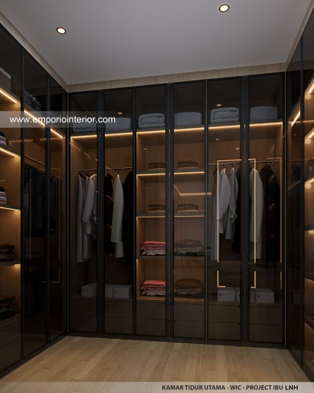 Desain WIC Kamar Tidur Utama Rumah Modern 2 Lantai Ibu LNH 1480 di Pontianak