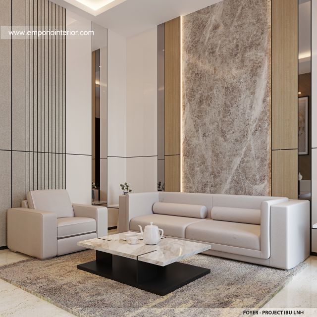 Desain Foyer Rumah Modern 2 Lantai Ibu LNH 1480 di Pontianak