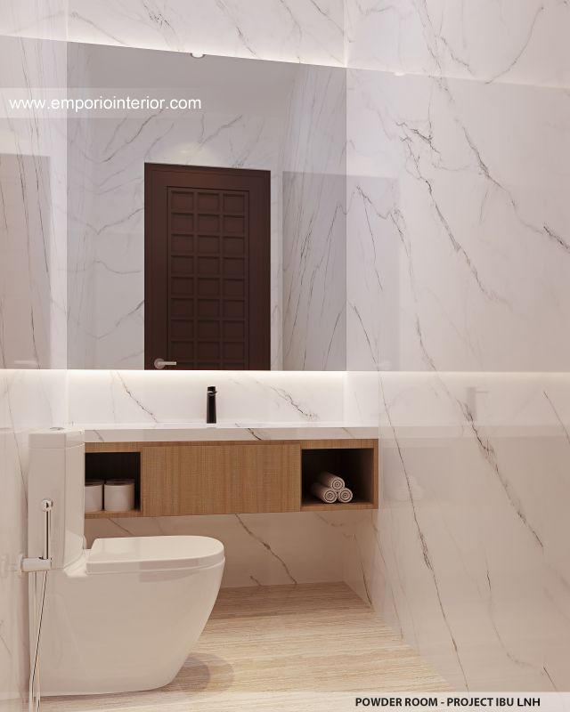 Desain Toilet Tamu Rumah Modern 2 Lantai Ibu LNH 1480 di Pontianak