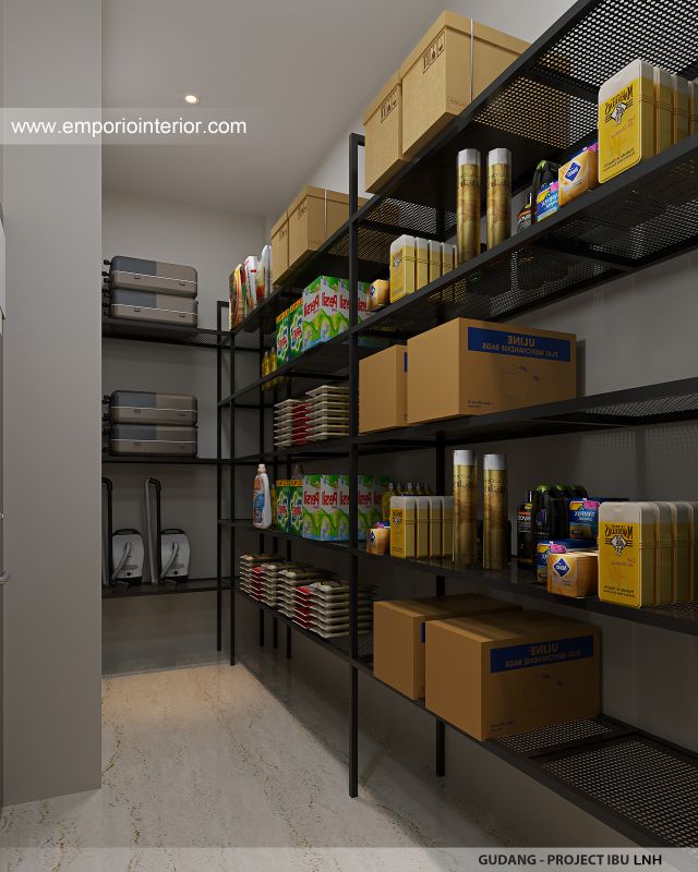 Desain Gudang Rumah Modern 2 Lantai Ibu LNH 1480 di Pontianak
