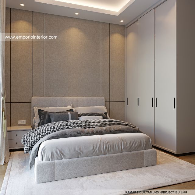 Desain Kamar Tidur Tamu 3 Rumah Modern 2 Lantai Ibu LNH 1480 di Pontianak