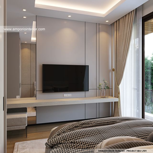 Desain Kamar Tidur Tamu 3 Rumah Modern 2 Lantai Ibu LNH 1480 di Pontianak