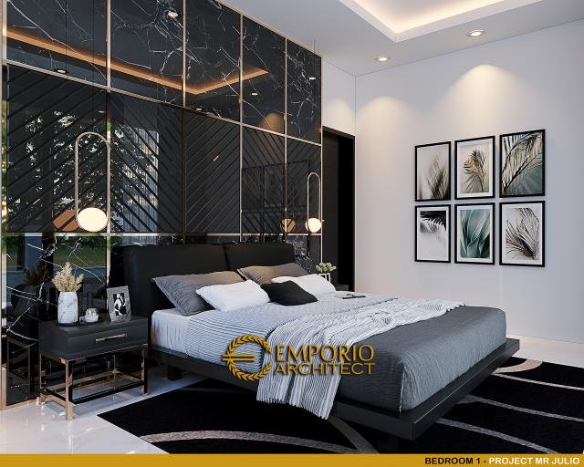 Desain Kamar Tidur 1 Rumah Modern 2 Lantai Mr. JL di Pererenan, Badung, Bali