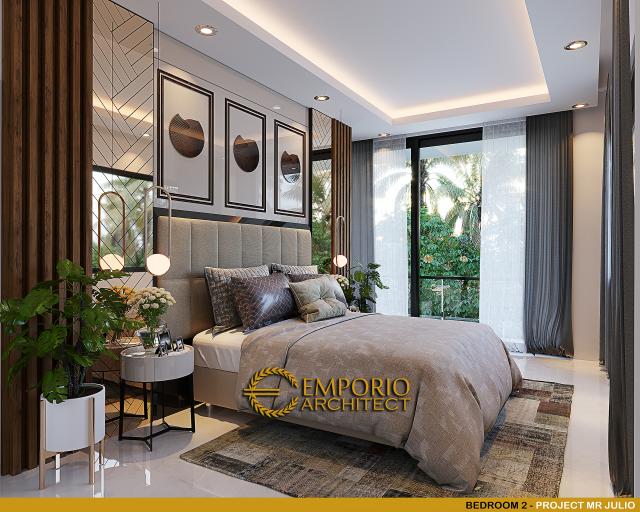 Desain Kamar Tidur 2 Rumah Modern 2 Lantai Mr. JL di Pererenan, Badung, Bali