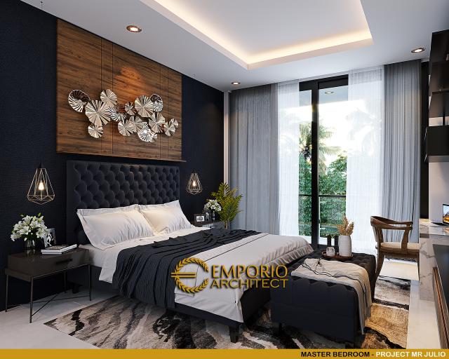 Desain Kamar Tidur Utama Rumah Modern 2 Lantai Mr. JL di Pererenan, Badung, Bali