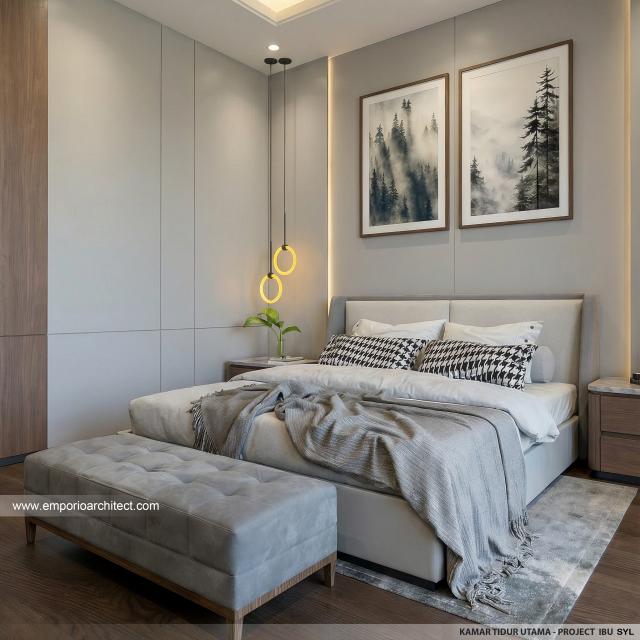 Desain Kamar Tidur Utama Rumah Modern 2 Lantai Ibu SYL di Cengkareng, Jakarta Barat