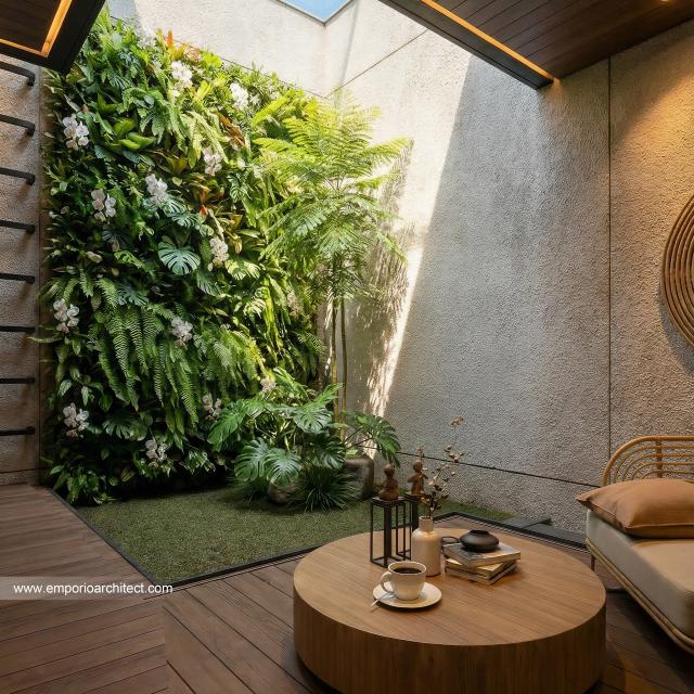 Desain Tampak Detail Belakang Rumah Modern 2 Lantai Ibu SYL di Cengkareng, Jakarta Barat