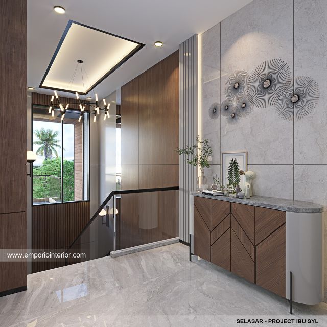 Desain Selasar Rumah Modern 2 Lantai Ibu SYL di Cengkareng, Jakarta Barat