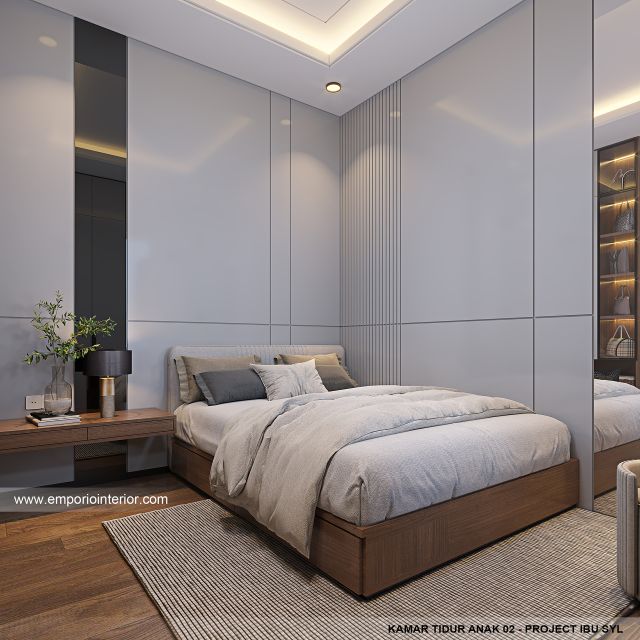 Desain Kamar Tidur Anak 2 Rumah Modern 2 Lantai Ibu SYL di Cengkareng, Jakarta Barat