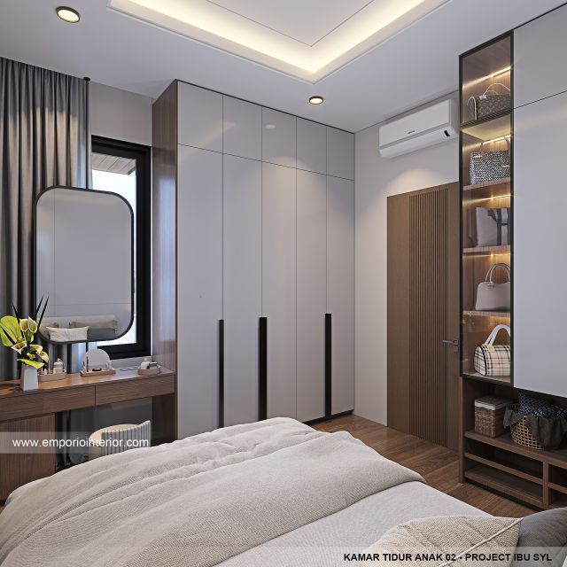 Desain Kamar Tidur Anak 2 Rumah Modern 2 Lantai Ibu SYL di Cengkareng, Jakarta Barat