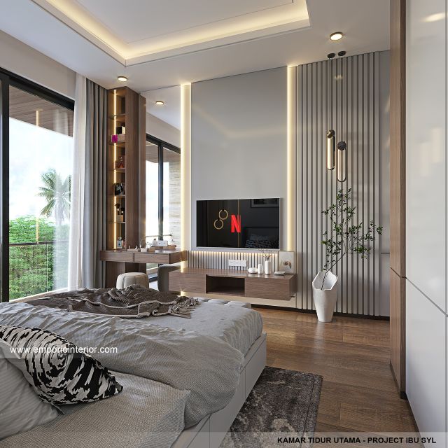 Desain Kamar Tidur Utama Rumah Modern 2 Lantai Ibu SYL di Cengkareng, Jakarta Barat