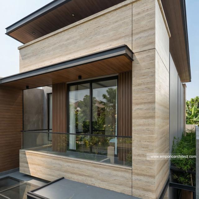 Desain Tampak Detail Belakang 3 Rumah Modern 2 Lantai Ibu SYL di Cengkareng, Jakarta Barat