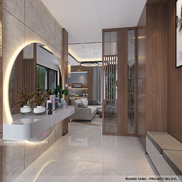 Desain Ruang Tamu Rumah Modern 2 Lantai Ibu SYL di Cengkareng, Jakarta Barat