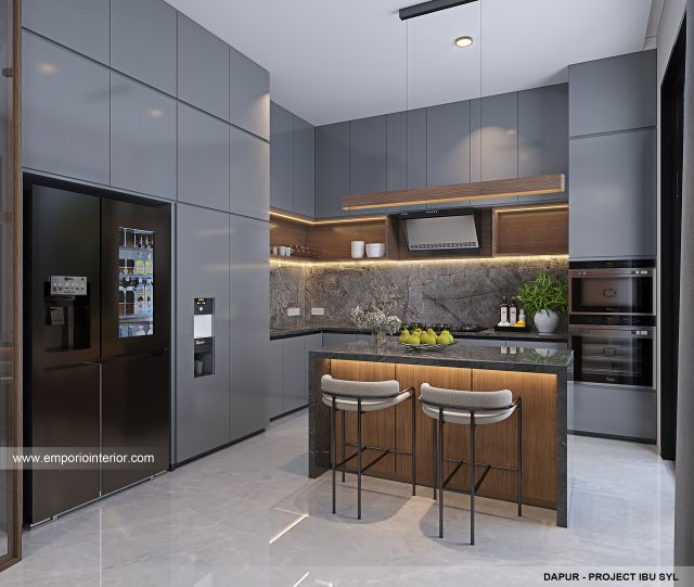 Desain Dapur Rumah Modern 2 Lantai Ibu SYL di Cengkareng, Jakarta Barat