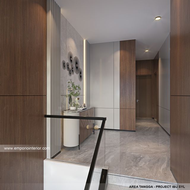 Desain Area Tangga Rumah Modern 2 Lantai Ibu SYL di Cengkareng, Jakarta Barat