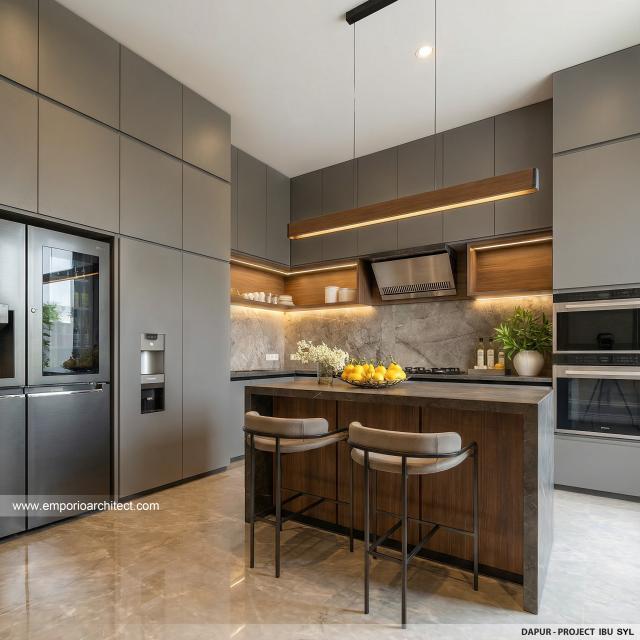 Desain Dapur Rumah Modern 2 Lantai Ibu SYL di Cengkareng, Jakarta Barat