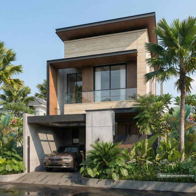 Desain Tampak Depan 2 Rumah Modern 2 Lantai Ibu SYL di Cengkareng, Jakarta Barat