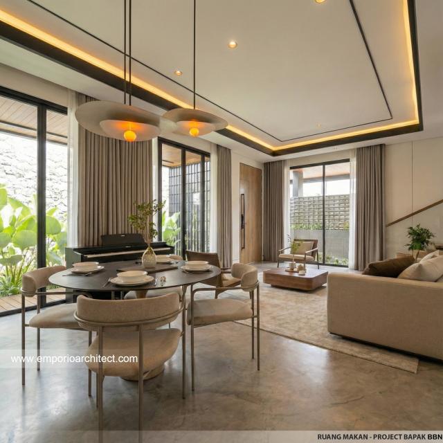 Desain Ruang Makan Rumah Modern 2 Lantai Bapak BBN di Bandung