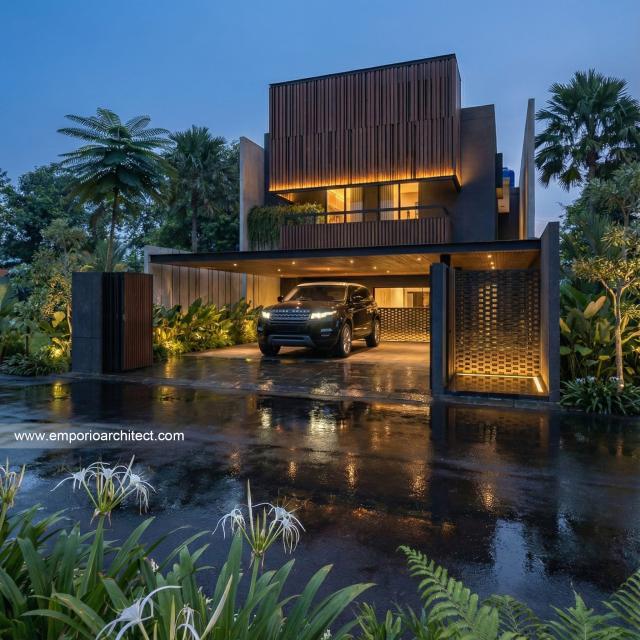 Desain Tampak Depan 2 Rumah Modern 2 Lantai Bapak BBN di Bandung