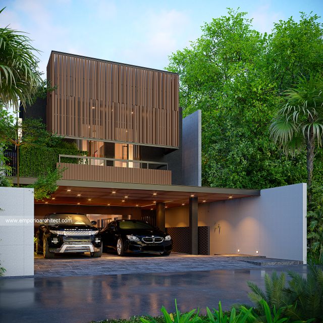 Desain Tampak Depan 4 Rumah Modern 2 Lantai Bapak BBN di Bandung