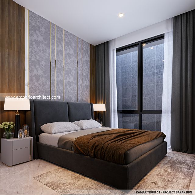 Desain Kamar Tidur 1 Rumah Modern 2 Lantai Bapak BBN di Bandung