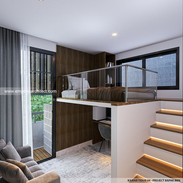 Desain Kamar Tidur 4 Rumah Modern 2 Lantai Bapak BBN di Bandung
