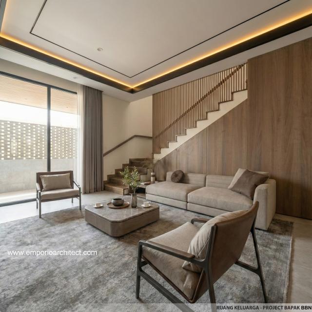 Desain Ruang Keluarga Rumah Modern 2 Lantai Bapak BBN di Bandung