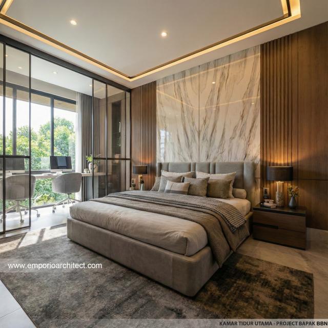Desain Kamar Tidur Utama Rumah Modern 2 Lantai Bapak BBN di Bandung