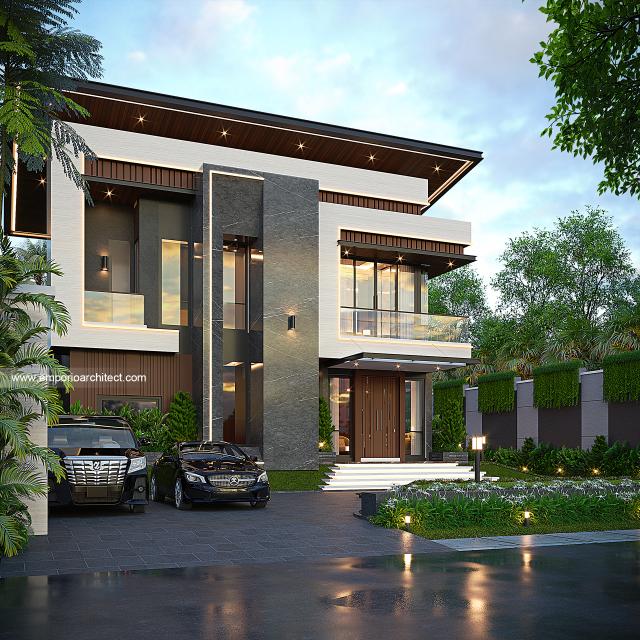 Video Desain Rumah Modern 2 Lantai Bapak JMM 1907 di  Kalimantan Selatan