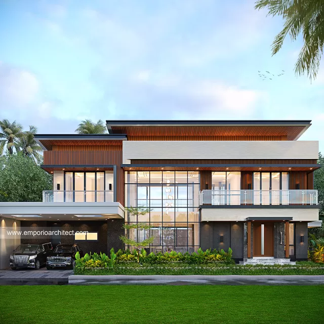 Desain 3D Rumah 2 - Desain Rumah Villa Bali 2 Lantai Bapak Chaerul di  Jakarta